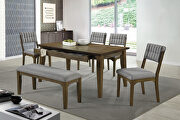 Asian hardwood and white oak veneer dining table