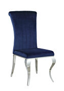 Blue velvet dining chair
