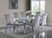 Carone (Gray) Dining table crafted from stainless steel