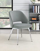 Gray velvet upholstery dining chairs with open back (set of 2)