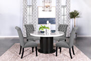 Round dining table rustic espresso and white main photo