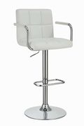 Modern white bar stool with adjustable height main photo