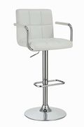 Modern white bar stool with adjustable height