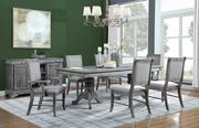 Rustic weathered gray ash finish dining table main photo