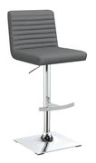 Adjustable bar stool in gray leatherette main photo