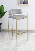 Gray velvet upholstery bar stool