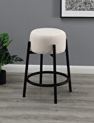 White upholstery counter height stool main photo