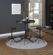 Round bar table in wire brushed black main photo
