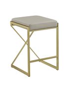 Counter height stool in taupe leatherette main photo