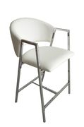 Contemporary white and chrome counter-height stool main photo