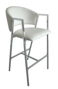 Contemporary white and chrome bar-height stool main photo