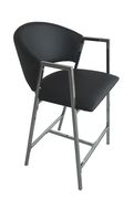 Contemporary black and chrome counter-height stool main photo