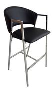 Contemporary black and chrome bar-height stool main photo