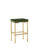 Bar stool in green velvet / golden rose metal main photo