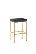 Bar stool in gray velvet / gold metal main photo
