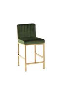 Counter height stool in green velvet main photo