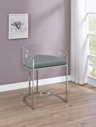 Gray leatherette acrylic counter height stool main photo