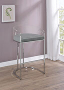 Gray leatherette upholstery bar stool main photo