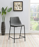 Gray leatherette upholstery counter height stool main photo