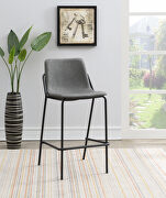 Gray leatherette upholstery bar stool main photo