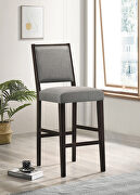 Gray fabric upholstery open back bar stools with footrest (set of 2) main photo