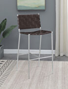 Brown pvc upholstery bar stool with open back main photo