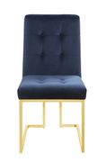 Blue velvet / gold dining chair main photo