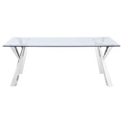 Alaia rectangular glass top dining table clear and chrome main photo