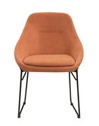 Persimmon and matte black dining chair main photo