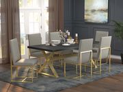 Conway Glam style golden x-base dining table