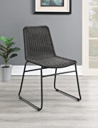 Brown rattan upholstery dining chairs (set of 2) main photo