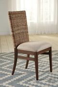 Sand blasted cocoa woven back chair main photo