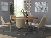 Cherry / chrome / taupe round dining table main photo