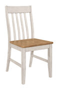 Slat back side chair (set of 2) natural and rustic off white