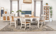 Rectangular dining table with butterfly leaf natural and rustic off white