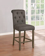 Gray linen-like fabric upholstery counter height chair main photo