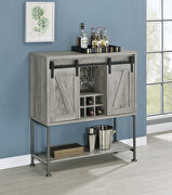 Weathered wood look bar cabinet