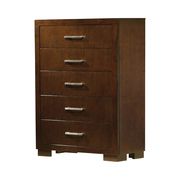 Jessica 5 Drawer Chest in rich brown
