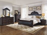 Solid wood and ocume veneers traditional bed