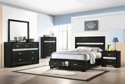 Contemporary black glam style full bed main photo