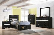 Contemporary black glam style twin bed main photo