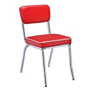CS065 (Red) Retro red and chrome dining chair