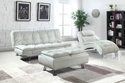 Casual modern sofa bed in white leatherette