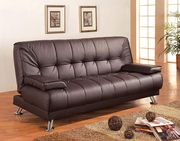 Braxton (Brown) Adjustable brown leatherette sofa bed