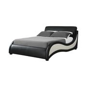 Black/white leatherette modern bed main photo