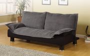 Gray/black affordable sofa bed with halfed back main photo