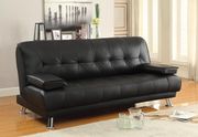 Adjustable black leatherette sofa bed main photo