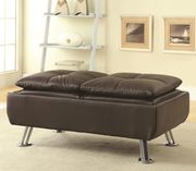 Dilleston (Brown) Casual modern ottoman in brown leatherette