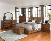 Laughton Rustic banana leaf woven brown queen bed