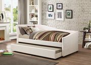 Twin daybed w/ trundle in ivory leatherette